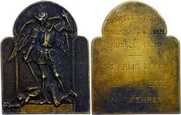 Belgien, Bronzeplakette (43x55 Mm, 52,20 G), 1922, Monogramm D.R. 3. Preis Auf Das Drama "Hoffnung Und Liebe" Antwerpen. - Other & Unclassified