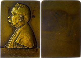 Belgien, Bronzeplakette (43x 62mm, 79,10g), 1932, Von George/petit. Av. Büste Von  A. Ernest Mahaim 1892-1932 N. L., Vz- - Other & Unclassified