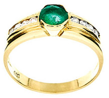 Damenfingerring Mit Besatz Aus Einem Facettierten Smaragd, Nicht Getestet, Best. Mit Einem Durchmesser Von Ca. 5,0 Mm Fl - Unclassified