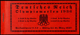 Olympische Spiele 1936, Markenheftchen Postfrisch, Deckel Öffnungsbug, Mi. 200,-, Katalog: MH 42.1 ** - Booklets