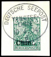 Schönes Briefstück Mit Zentralem Luxusabschlag " DEUTSCHE SEEPOST YANGTSE_LINIE D ", Dampfer Mei-Lee, Arge 100.-, Katalo - China (offices)