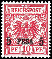 5 Pesa Auf 10 Pfg Krone/Adler, Lebhaftrosarot (UV Braun), Aufdruck 15,4 Mm Breit, Tadellos Postfrisch, Unsigniertes Luxu - Africa Orientale Tedesca