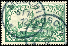 2 Rupien Kaiseryacht, Gestempelt "MOSCHI", Tadellos, Michel 100,-, Katalog: 20 O - Africa Orientale Tedesca