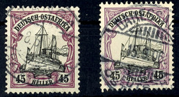 45 Heller Kaiseryacht In Beiden Farben, Gestempelt, Tadellos, 1 Wert Geprüft Steuer BPP, Mi. 155.-, Katalog: 28a,b O - Africa Orientale Tedesca