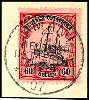 60 Heller Kaiseryacht, Luxusbriefstück Mit Stempel "AMANI", Geprüft Steuer BPP, Michel 120,-, Katalog: 29 BS - Africa Orientale Tedesca