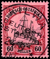 60 Heller Kaiseryacht, Tadellos, Zentral Gestempelt " KILWA ", Geprüft Bothe BPP, Mi. 240,-, Katalog: 37 O - Africa Orientale Tedesca