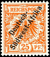 25 Pfg Krone/Adler Mit Schwarzem Bdr.-Aufdruck "Deutsch-Südwest-Afrika", Orange Und Dunkelorange, Beide Werte Tadellos U - Africa Tedesca Del Sud-Ovest