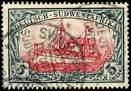 5 Mark Kaiseryacht Ohne Wasserzeichen, Tadellos Gestempelt "Swakopmund", Signiert, Mi. 200.-, Katalog: 23 O - Africa Tedesca Del Sud-Ovest