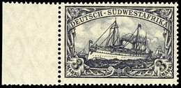 3 Mark Kaiseryacht, Tadellos Postfrisches Linkes Randstück, Ohne Signatur, Mi. 55,- ++, Katalog: 31Ba ** - Africa Tedesca Del Sud-Ovest