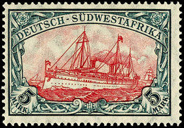 5 Mark Kaiseryacht, Tadellos Ungebraucht, Geprüft Jäschke-L. BPP, Michel 130,-, Katalog: 32Aa * - Africa Tedesca Del Sud-Ovest