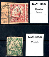 DUALA 4. 8. 11 Auf Luxus-Briefstück (Postanweisung)  10 Pfennig Kaiseryacht, Dazu 8 / 2 02 Auf 5 Pfennig Kaiseryacht, Ze - Camerun