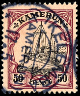 IKELEMBA, Klar Auf 50 Pfennig Kaiseryacht, Luxusstück, Doppelt Geprüft Bothe BPP, ARGE 1300.-, Katalog: 14 O - Camerun