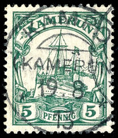 KAMPO 19. 8 13  Idealer Sehr Klarer Abschlag Auf 5 Pfennig Kaiseryacht, Geprüft Brekenfeld BPP, ARGE 50,-  O - Camerun