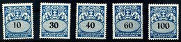 10 Pfg Bis 100 Pfg Portomarken, Kompletter Satz Mit Fünf Werten, Tadellos Postfrisch, Mi. 150.-, Katalog: 43/47 ** - Other & Unclassified