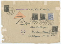 Germany 1947 Nachnahme Cover Front Schleswig To Uslar, Scott 557 X 4 & 572 - Lettres & Documents