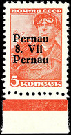 5 K Mit Aufdruckfehler "zweites Pernau Statt 1941", Postfrisch, Geprüft Klein BPP, Mi. 100,-, Katalog: 5 II/IV ** - Other & Unclassified