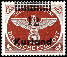 12 Auf Feldpostpäckchenzulassungsmarke, Gezähnt, Senkrechte Gummiriffelung, Aufdruckfehler III (Feld 19), Tadellos Postf - Other & Unclassified