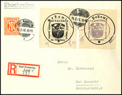 80 Pfg. Type II Mit 84 Pfg. Type I Und AM-Post 8 Pfg. (Nr. 5) Auf Orts-R-Brief BAD NAUHEIM 14.3.46, Katalog: 4IIy,5Iy BF - Bad Nauheim