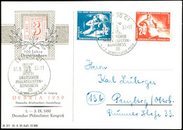 12 Und 24 Pfennig Mansfelder Kufperschieferbergbau Komplett Auf Postkarte Als FDC Mit Sonderstempel "LEIPZIG C1 / DEUTSC - Altri & Non Classificati