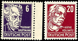 6 Pfg. Köpfe II, Dunkelblauviolett, Gewöhnliches Papier Und 20 Pfg. Dunkelrötlichkarmin, Wz. Type II, Je Postfrisch, Gep - Altri & Non Classificati