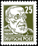 25 Pfennig Köpfe Braunoliv, Gestrichenes Papier, Postfrisch, Fotoattest Paul BPP: "echt Und Einwandfrei" Mi. 350.-, Kata - Altri & Non Classificati