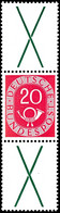 Posthorn 1951, X + 20 Pfg + X, Senkrechter Zusammendruck, Tadellos Postfrisch, Unsigniert, Sehr Gut Gezähnt, Mi. 950.-,  - Se-Tenant