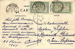 1911- C P A  ( Femme Tanala ) Affa?  5 C X 2 Hoblit. MAJUNGA / MADAGASCAR - Briefe U. Dokumente