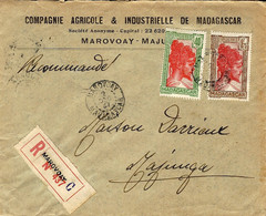 1937- Enveloppe  En-tête  RECC. Affr. 2,15  De MAROVOAY Pour Majunga  ( Courrier Intérieur ) - Briefe U. Dokumente