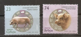 SERBIA 2019,LUNAR HOROSCOPE,CHINESE NEW YEAR,YEAR OF THE PIG,MNH - Astrology