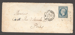 No 10 Seul Sur Enveloppe  De Chaumont-en-Bassigny (Hte-Marne) Pour Paris - 1852 Louis-Napoleon