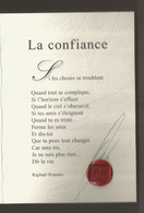 Carte De Voeux 4 Pages , 150 X 105 Mm , Citation , LA CONFIANCE - Philosophy