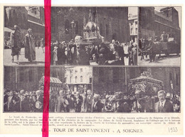Orig. Knipsel Coupure Tijdschrift Magazine - Le Tour De Saint Vincent à Soignies - 1933 - Unclassified