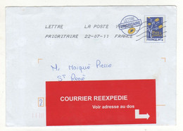 Enveloppe Prêt à Poster FRANCE 20g Oblitération LA POSTE 15254A 22/07/2011 - PAP: Aufdrucke/Blaues Logo