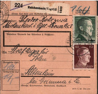 ! 1943 Reichenbach Im Vogtland Nach Altenhain B. Grimma, Staflager Für Polen Lager Paketkarte, Deutsches Reich, 3. Reich - Briefe U. Dokumente