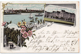 DC2022 - Ak Gruss Aus Neuruppin Litho 1901 Königsthor-Kaserne, Tempelgarten - Neuruppin