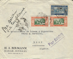 1939- Enveloppe De DAKAR  " Par Avion : Via Casablanca "  Affr. 2,50 F Pour Bône ( Algérie ) - Storia Postale