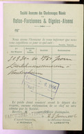 Charbonnage Roton Aiseau  Carte De Commande   1906 - Aiseau-Presles