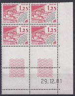 PREOBLITERE N° 175 - Bloc De 4 COIN DATE - NEUF SANS CHARNIERE - 29/12/81 - Precancels