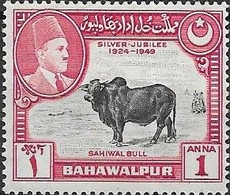 BAHAWALPUR 1949 Silver Jubilee Of Accession Of The Amir - 1a Sahiwal Bull MNH - Bahawalpur