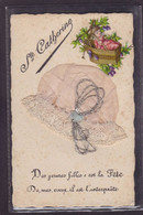 CPA Sainte Catherine Bonnet Tissu Soie Dentelle écrite - Saint-Catherine's Day