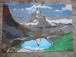 TABLEAU  LE MATTERHORN (CERVIN) - Waterverf