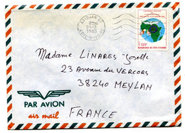 RC 18833 COTE D'IVOIRE N° 706 ROTARY OBL. MECANIQUE ABIDJAN 07 EN 1985 SEUL SUR LETTRE POUR LA FRANCE - Côte D'Ivoire (1960-...)