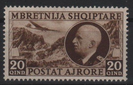 1939 Occupazione Albania Effige Vittorio Emanuele 20 Q. Bruno MNH - Albania