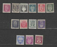 3973 FRANCE 14 Timbres  Blasons NEUFS**    N° 529 531 553 554  559 560 561 562 558 Et  555 556 557 564 563 Charnières * - Unused Stamps