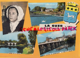 72 - LA SUZE - TROISIEME VILLE DE FRANCE- CHATEAU DE BARBE BLEUE -PONT EGLISE- COIFFE-PISCINE- - SARTHE - La Suze Sur Sarthe