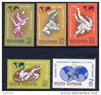 ROMANIA 1967 Graeco-Roman Wrestling Set MNH / **  Michel 2613-17 - Unused Stamps