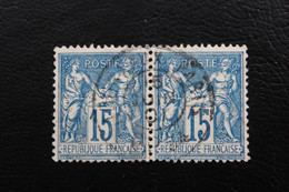 1892 TYPE SAGE PAIRE Y&T NO 101 15C BLEU TYPE II CAD PARIS JOURNAUX PP DU 15/06/1901 - Journaux