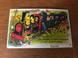 Guidel * Carte à Système Ancienne Complète * Train Chemin De Fer - Guidel