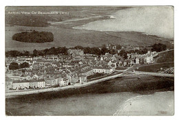 Ref 1416 - 1923 Postcard - Aerial View Of Beaumaris - Anglesey Wales  - Superb Beaumaris Postmark - Anglesey
