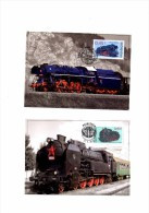 2 Cartes Maximum 2015 Train Locomotive à Vapeur :  Avec Oreilles 464.001 Et Albatros 498.104 - FDC